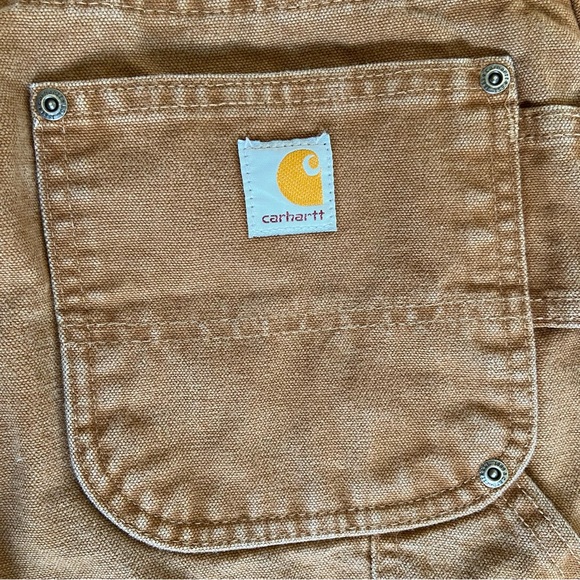 Carhartt Women’s Double Knee Naturally Distressed Brown Pants Size 14x34 - Picture 7 of 8